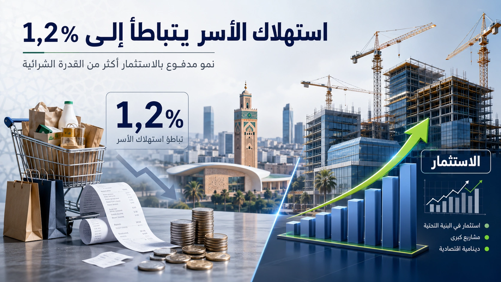 استهلاك الأسر يتباطأ إلى 1,2%.. نمو مدفوع بالاستثمار أكثر من القدرة الشرائية