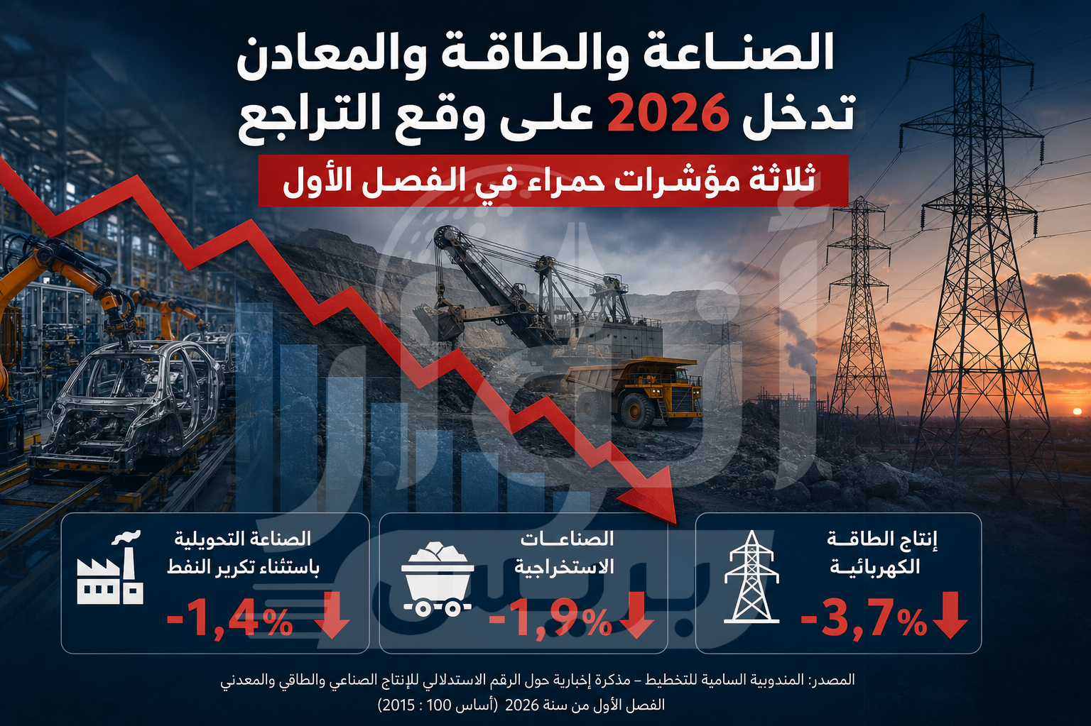 ثلاثة مؤشرات حمراء في الفصل الأول…الصناعة والطاقة والمعادن تدخل 2026 على وقع التراجع