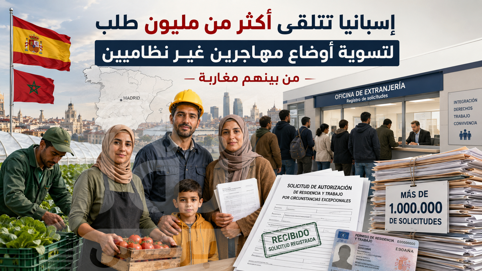 من بينهم مغاربة… أكثر من مليون طلب لتسوية أوضاع مهاجرين غير نظاميين في إسبانيا